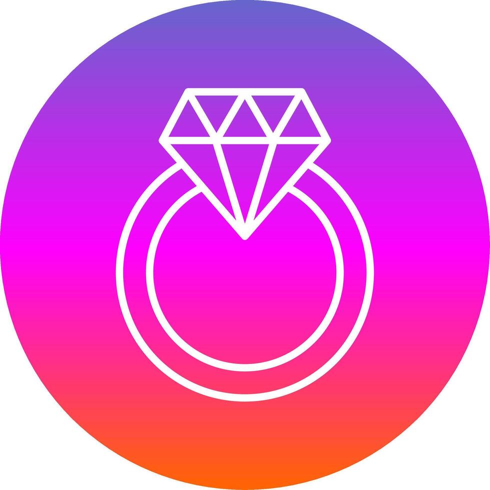 Diamond Ring Line Gradient Circle Icon vector