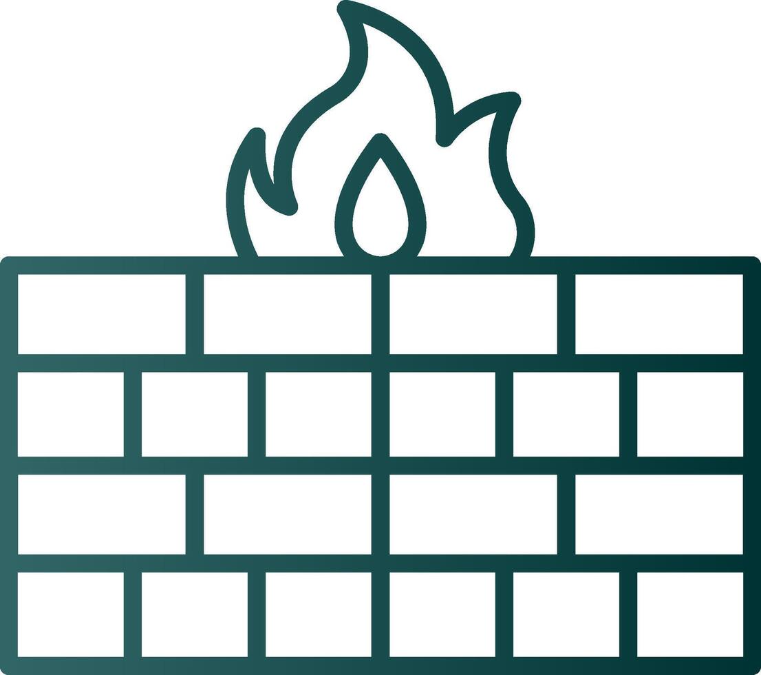 Firewall Line Gradient Icon vector