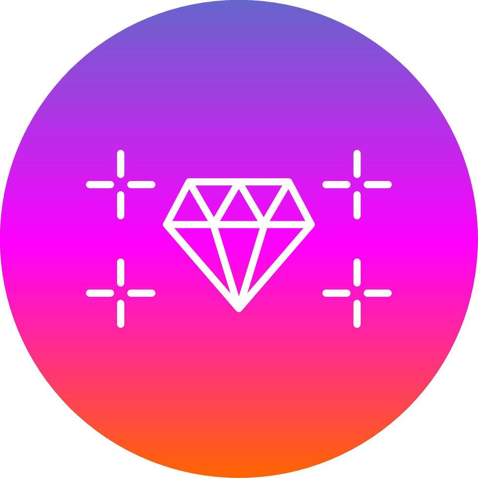 Diamond Line Gradient Circle Icon vector