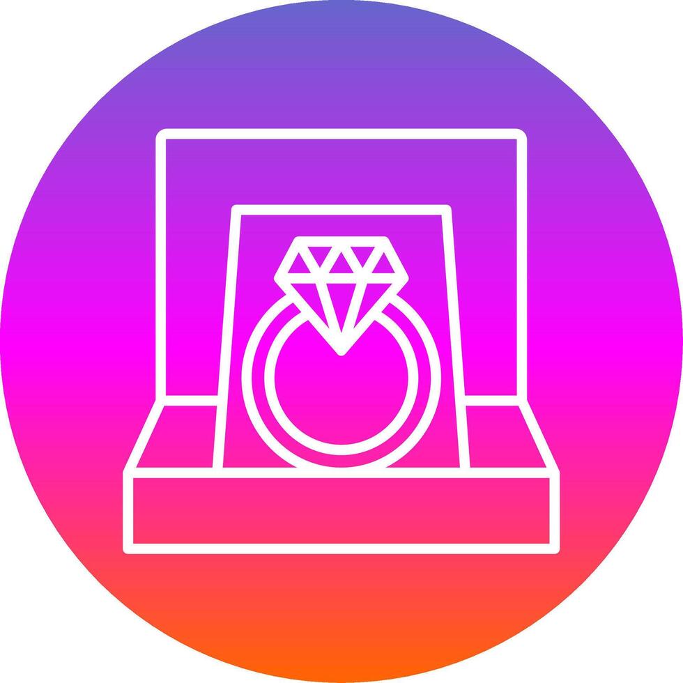 Diamond Ring Line Gradient Circle Icon vector