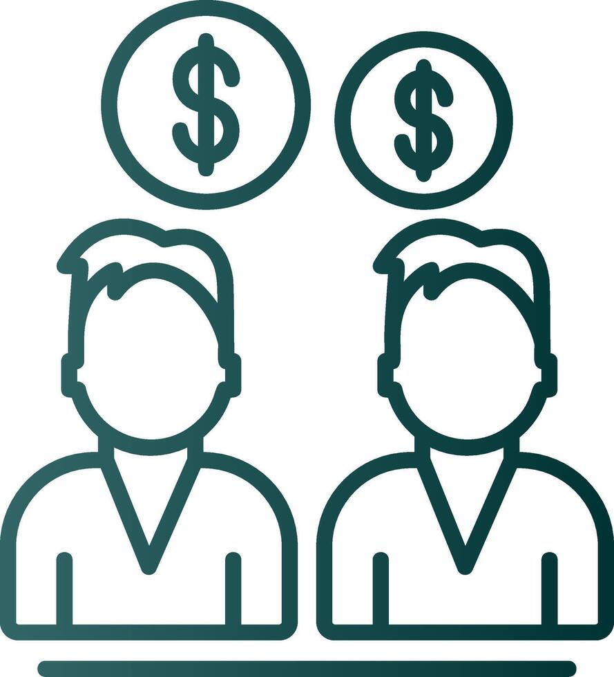 Seo Team Money Line Gradient Icon vector