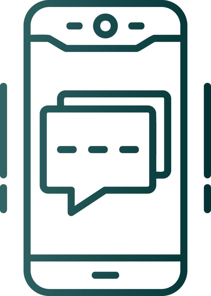 Mobile Chat Line Gradient Icon vector
