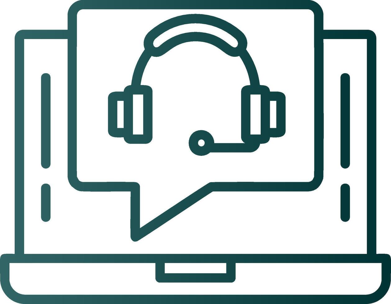 Support Call Line Gradient Icon vector