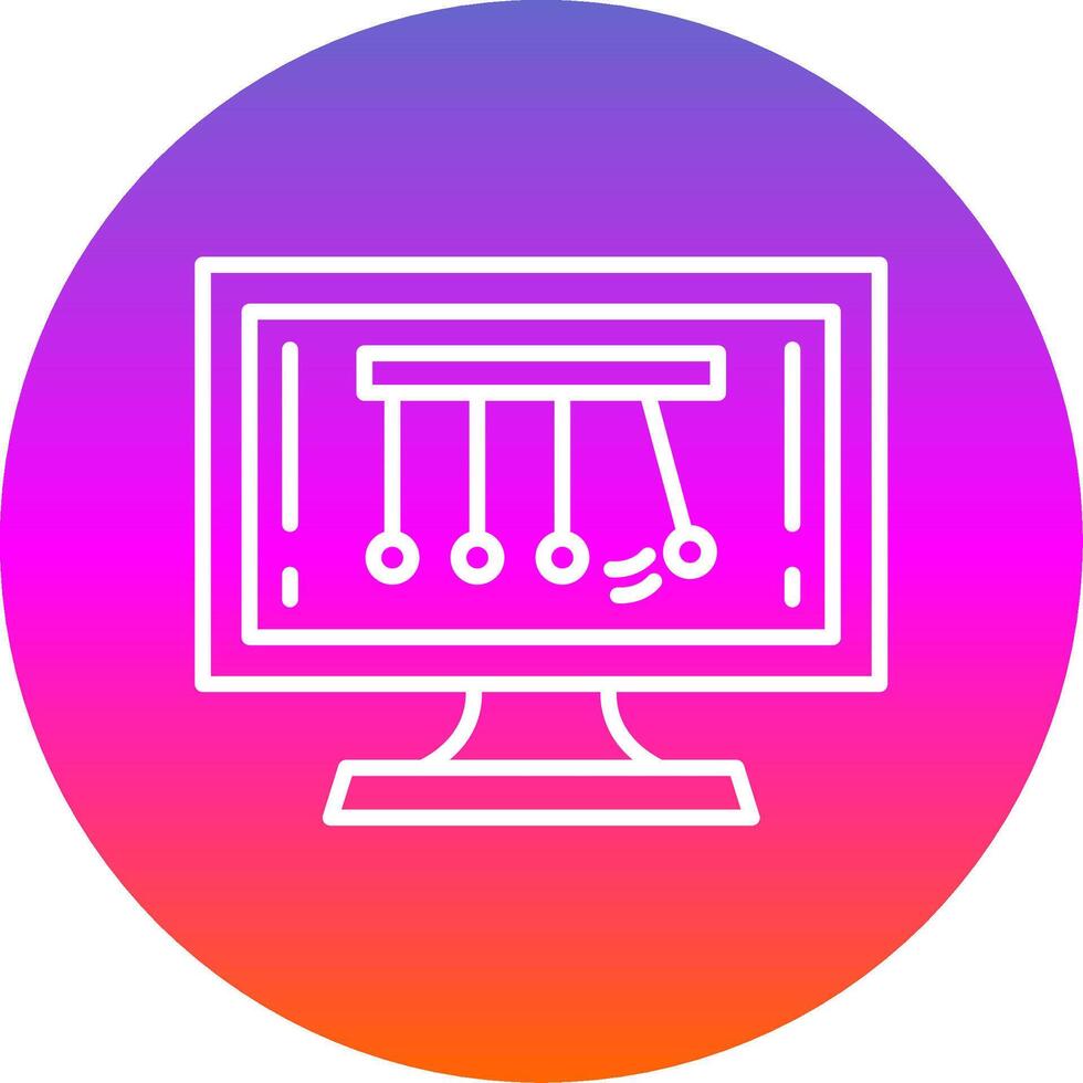 Newtons Cradle Line Gradient Circle Icon vector