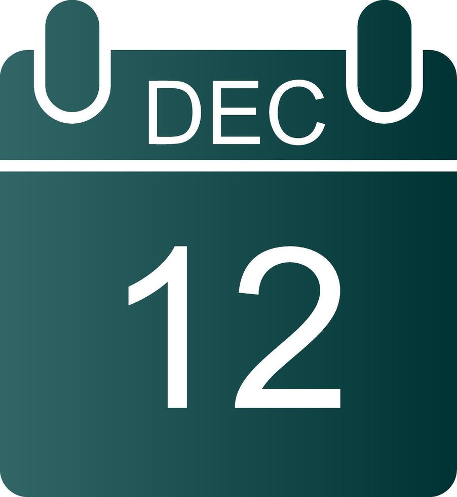 December Glyph Gradient Icon vector