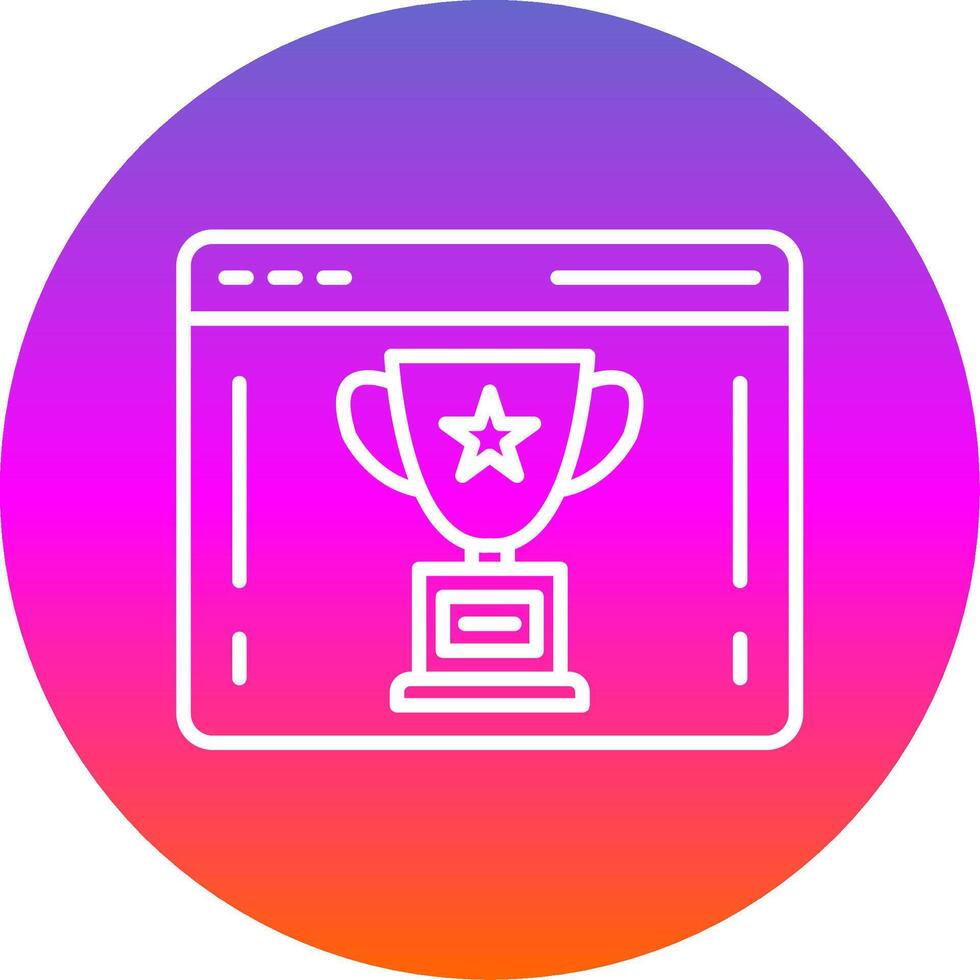 Trophy Line Gradient Circle Icon vector