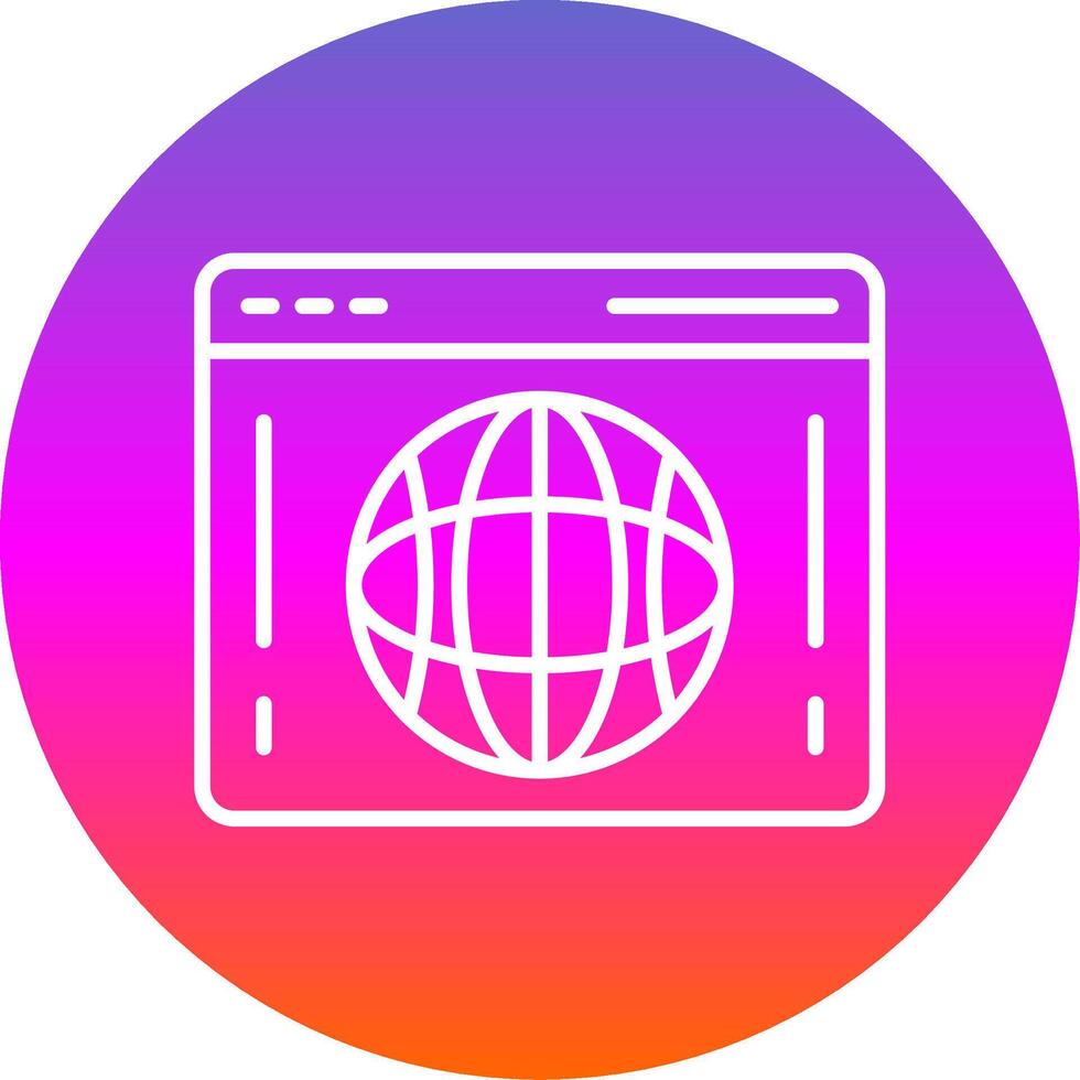 Web Portal Line Gradient Circle Icon vector