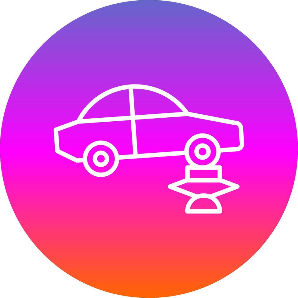 Car Jack Line Gradient Circle Icon vector