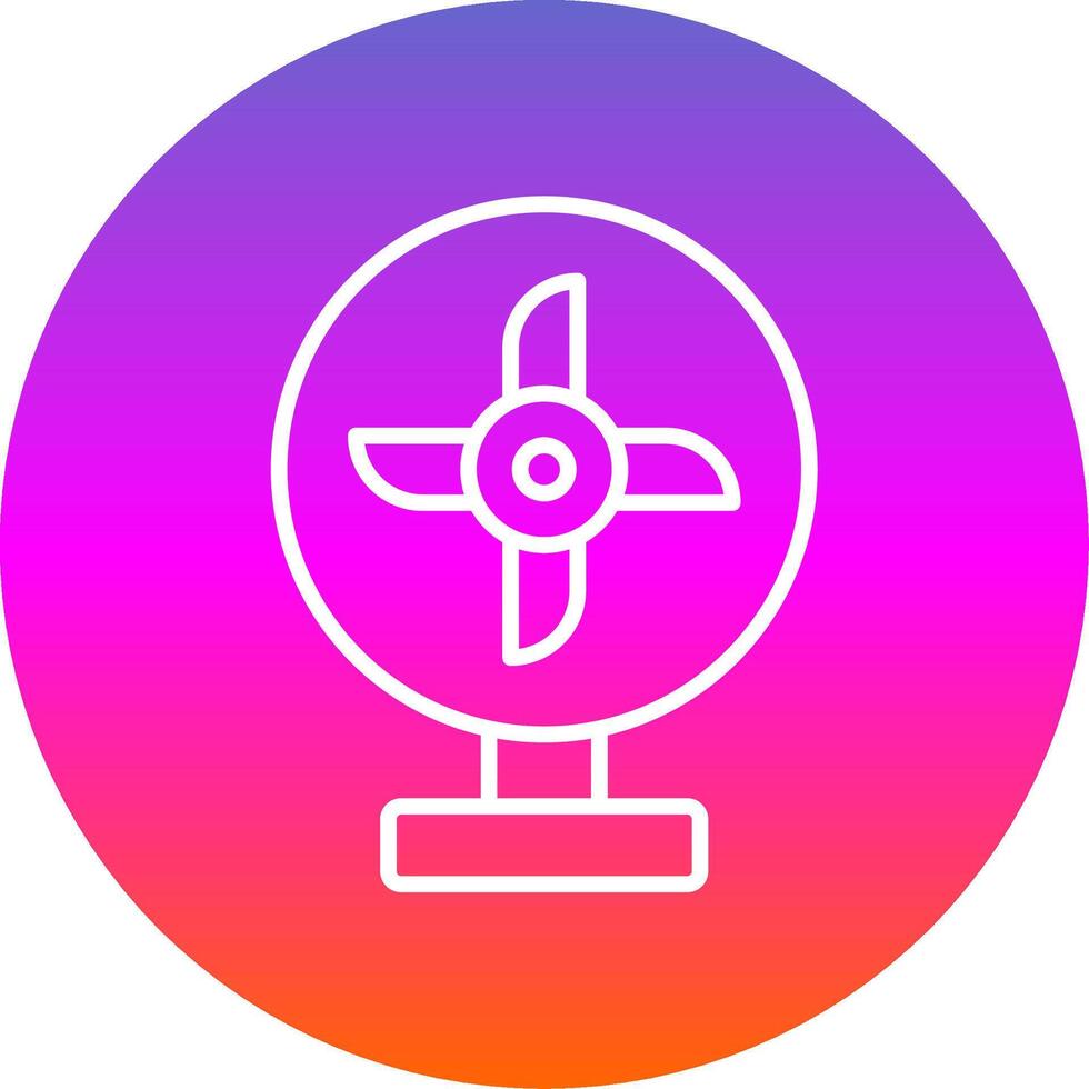 Cooling Fan Line Gradient Circle Icon vector