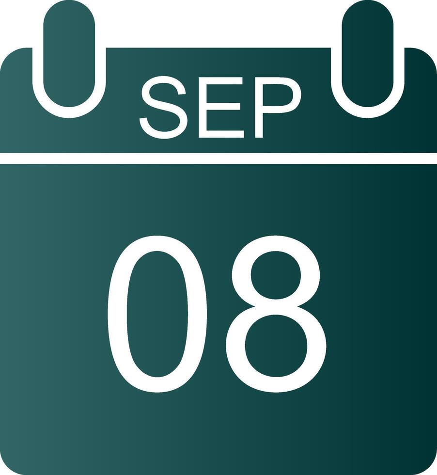 September Glyph Gradient Icon vector