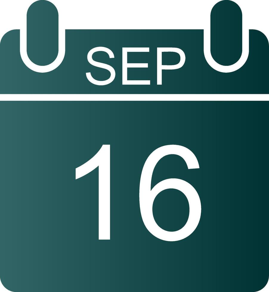 September Glyph Gradient Icon vector