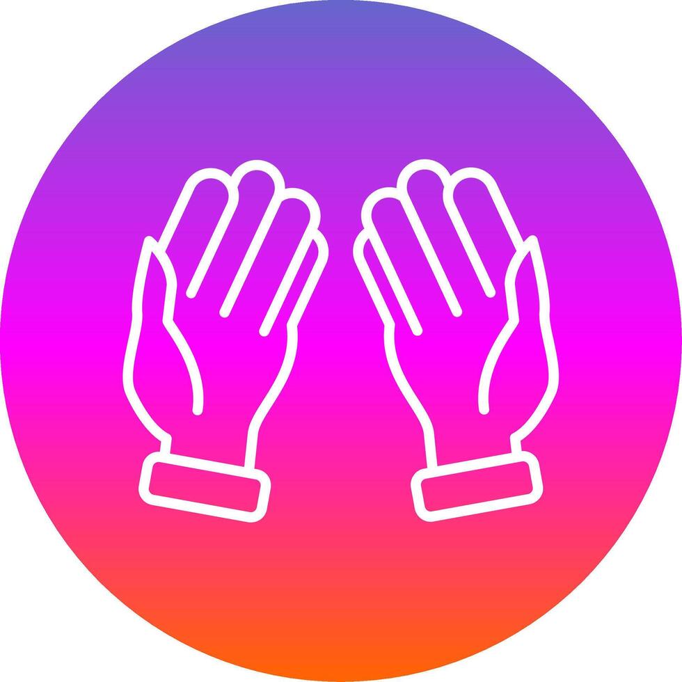 Praying Line Gradient Circle Icon vector