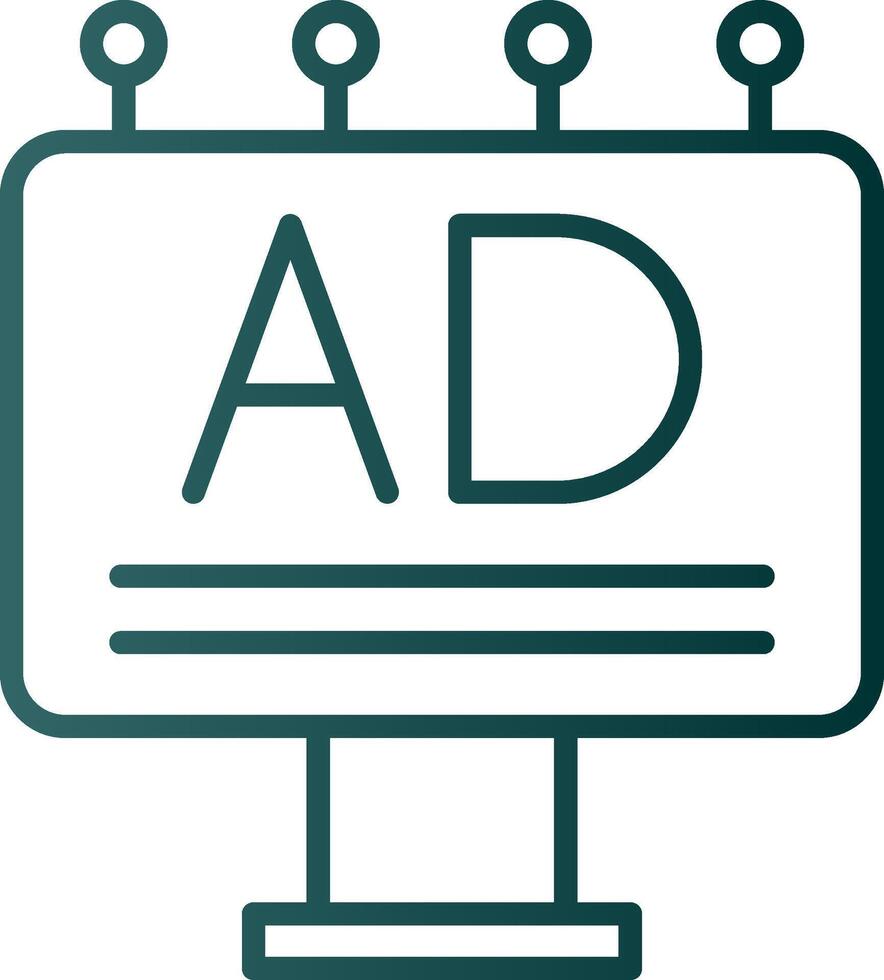 Banner Ads Line Gradient Icon vector