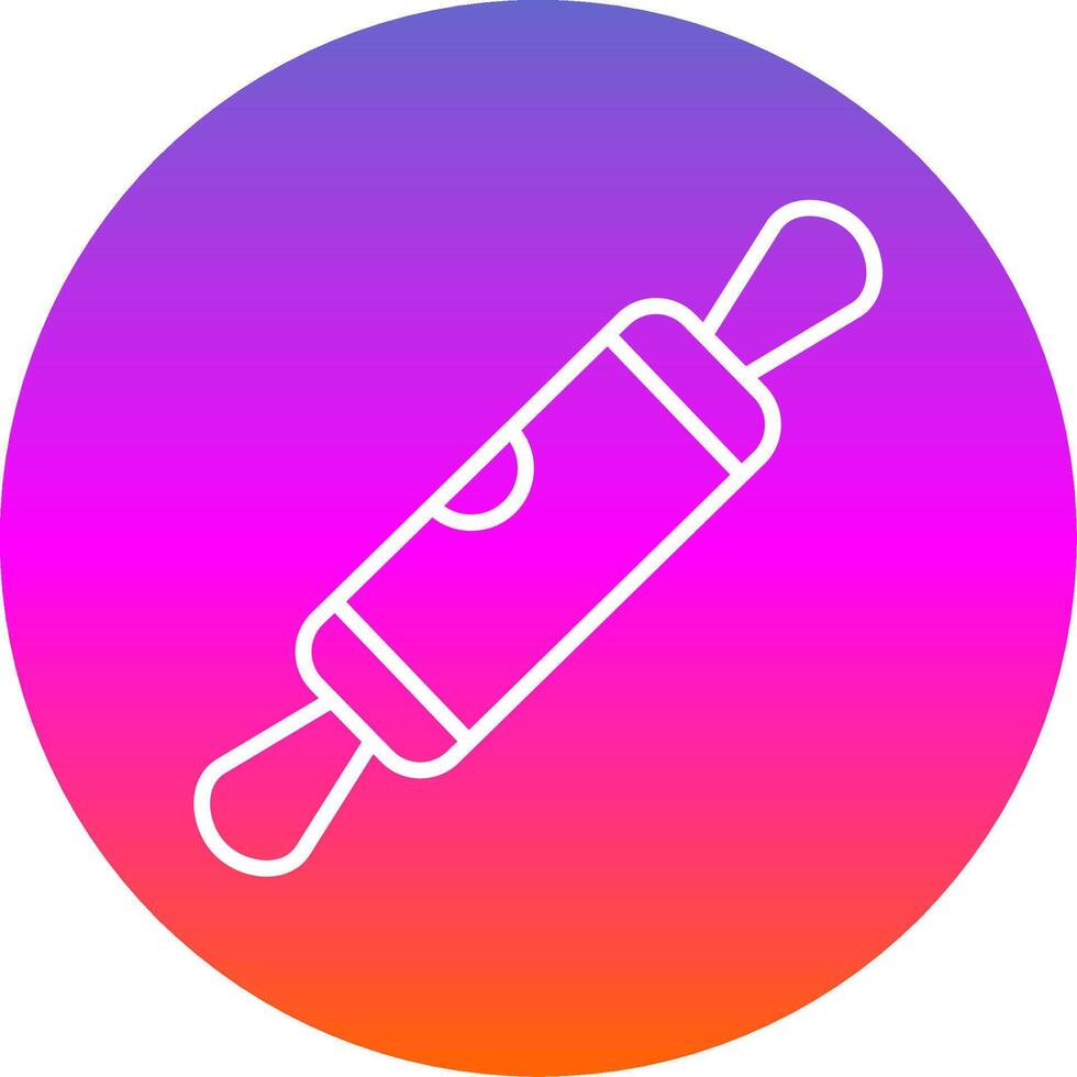 Rolling Pin Line Gradient Circle Icon vector