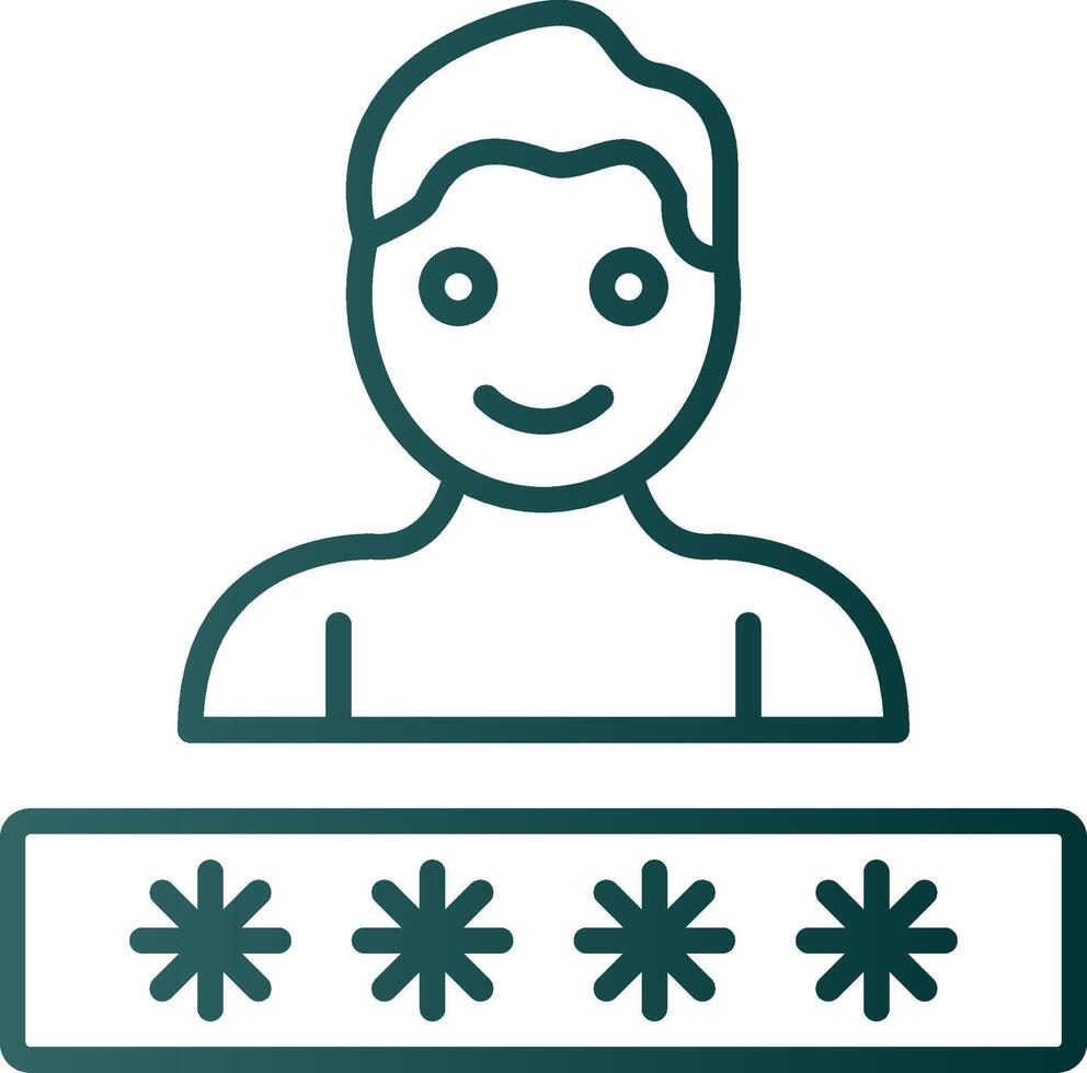 Account Password Line Gradient Icon vector