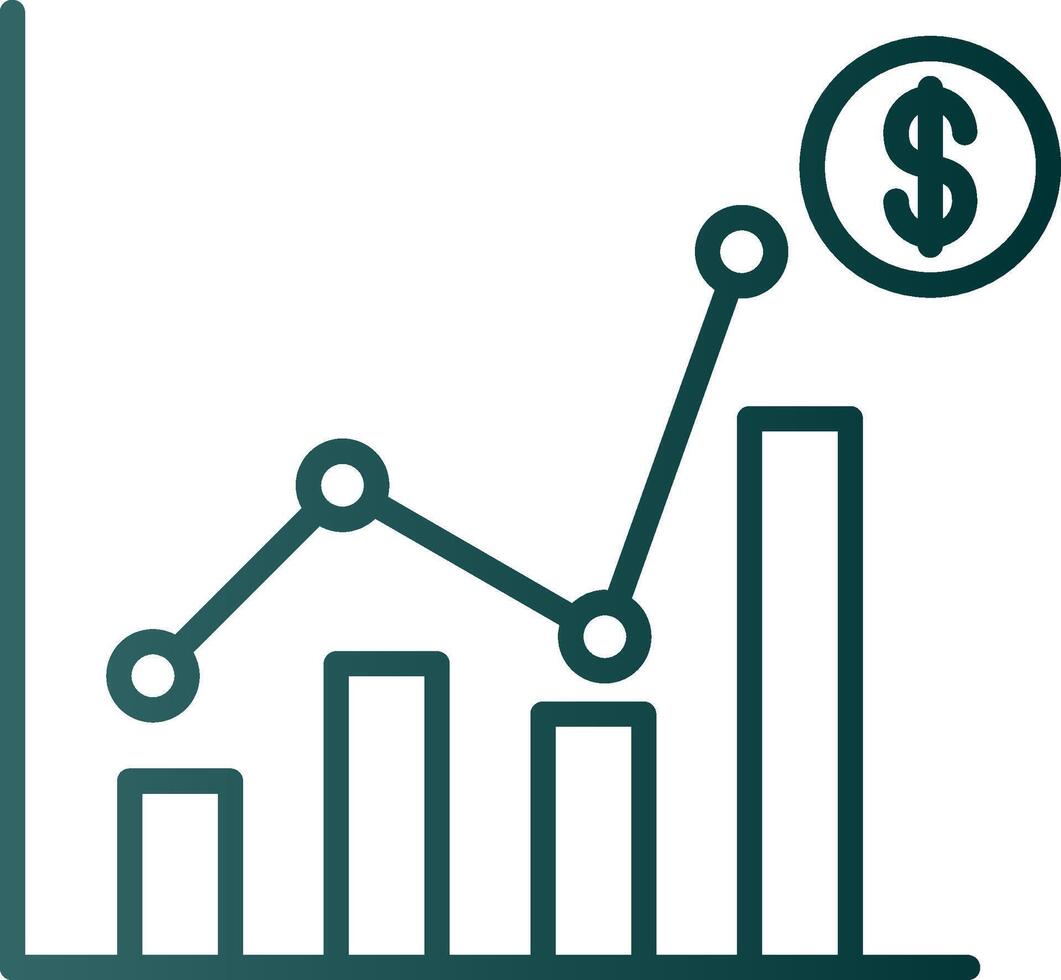 Sales Statistics Line Gradient Icon vector