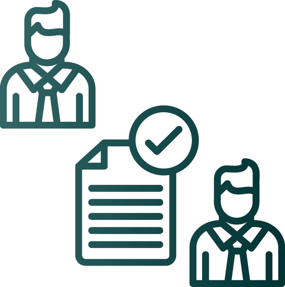 Conclusion Of Contract Line Gradient Icon vector