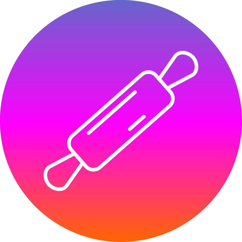 Rolling Pin Line Gradient Circle Icon vector