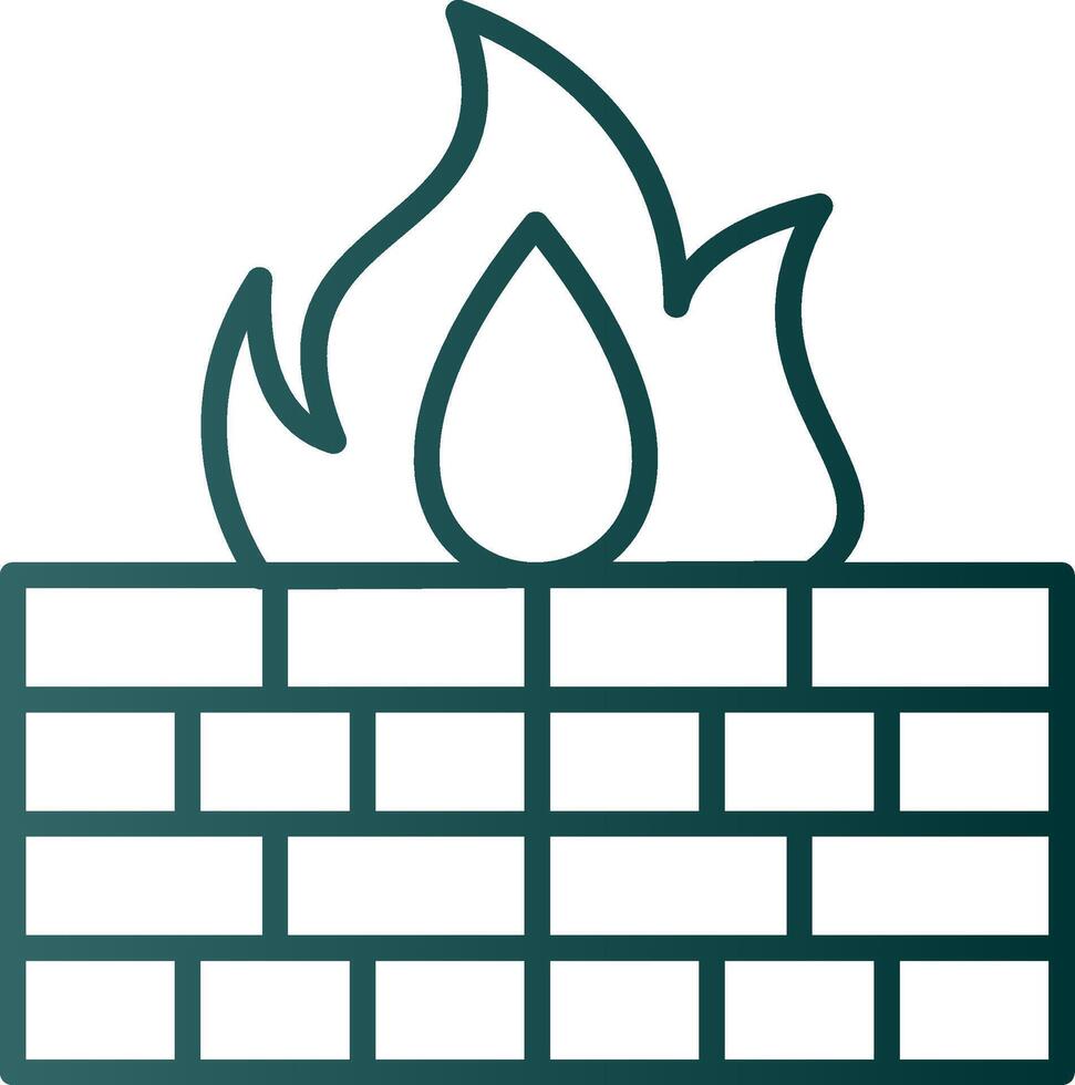 Firewall Line Gradient Icon vector