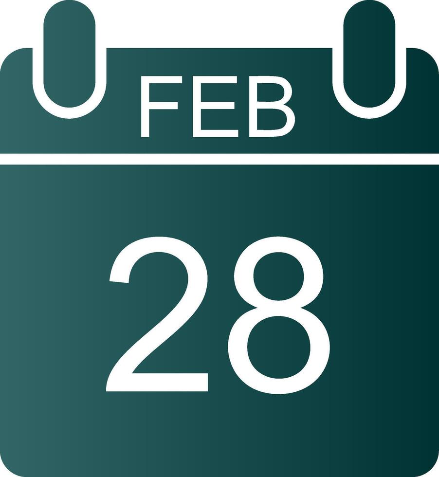 February Glyph Gradient Icon vector