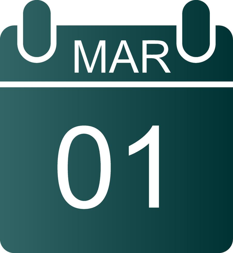 March Glyph Gradient Icon vector