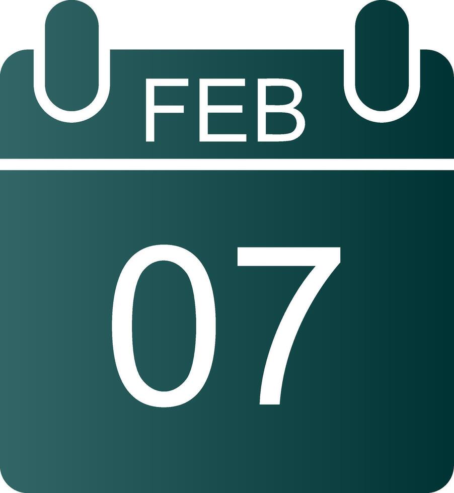 February Glyph Gradient Icon vector