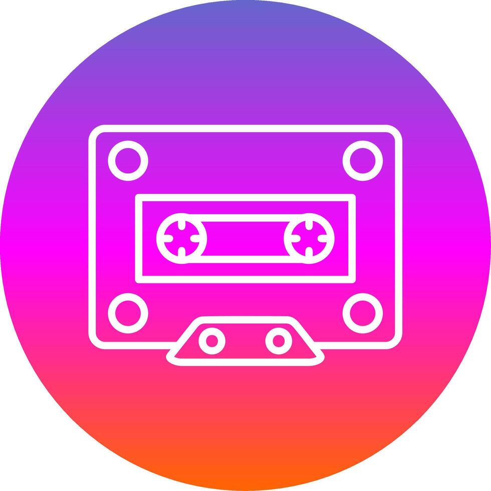 Cassette Line Gradient Circle Icon vector