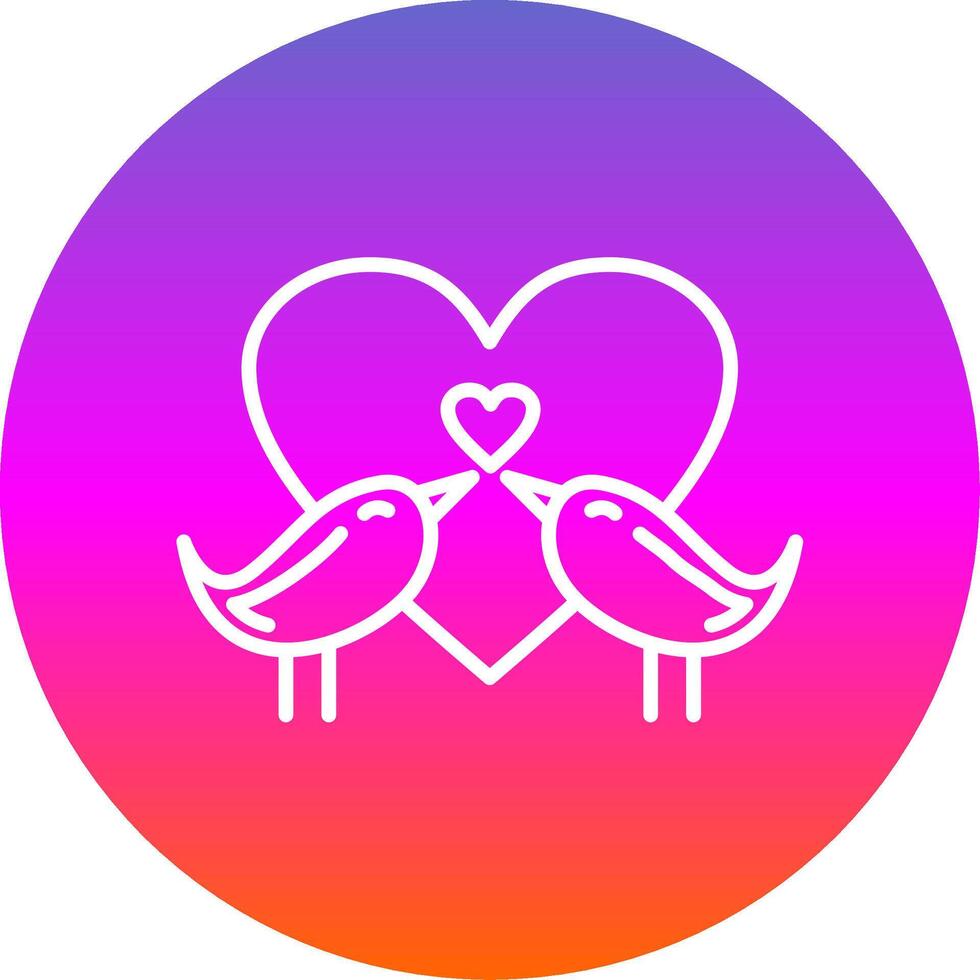 Love Birds Line Gradient Circle Icon vector