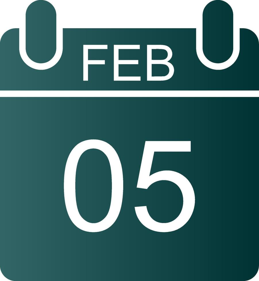 February Glyph Gradient Icon vector