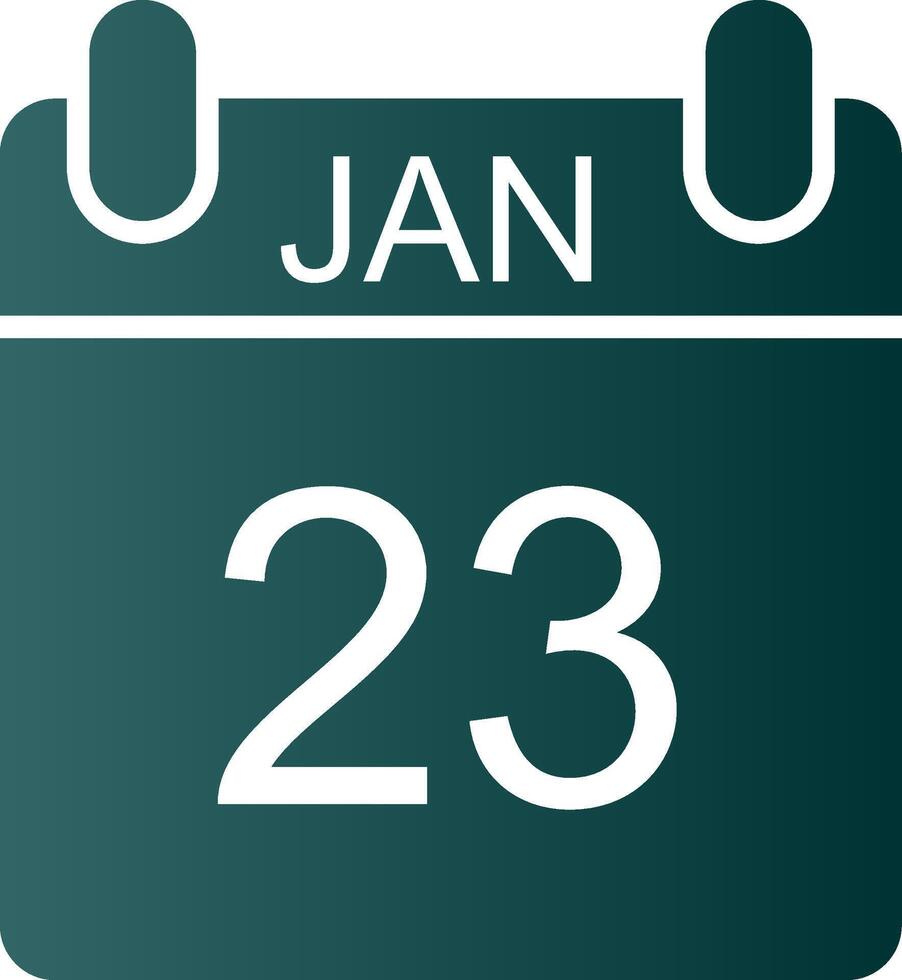 January Glyph Gradient Icon vector