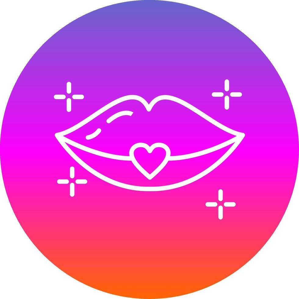 Lips Line Gradient Circle Icon vector