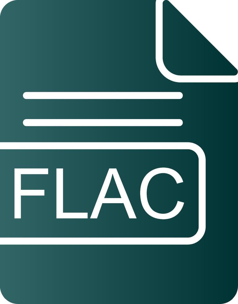 flac archivo formato glifo degradado icono vector