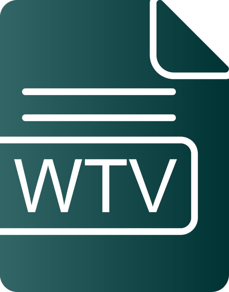 wtv archivo formato glifo degradado icono vector