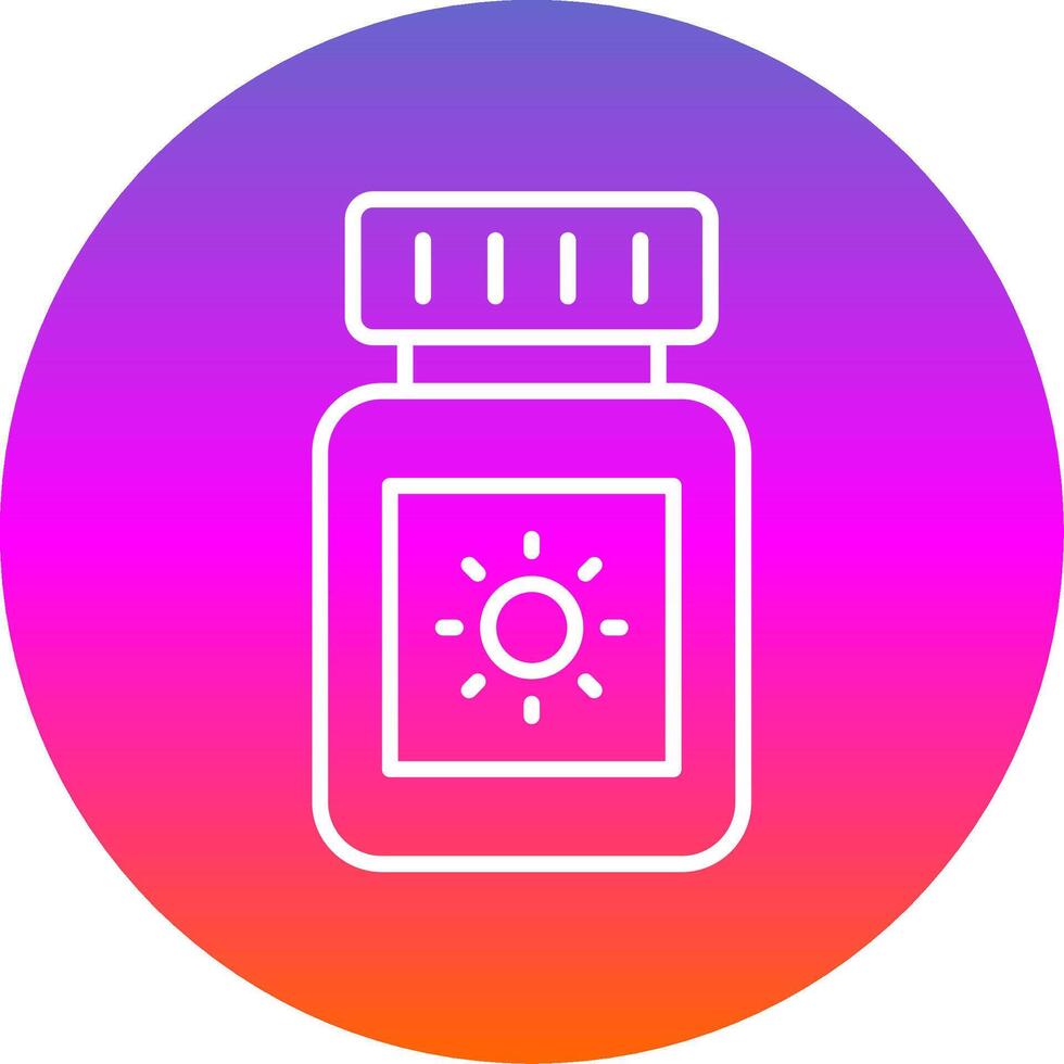Sun Block Line Gradient Circle Icon vector