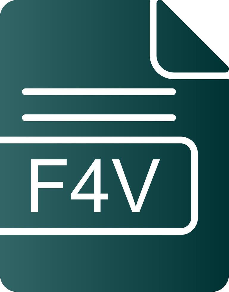 f4v archivo formato glifo degradado icono vector