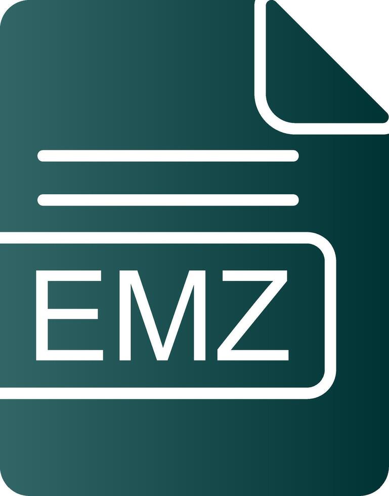 EMZ File Format Glyph Gradient Icon vector