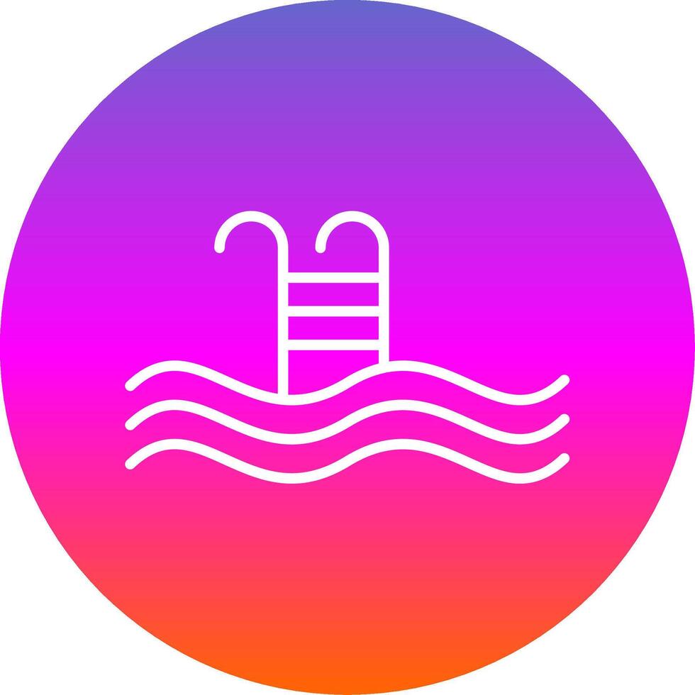 Swimming Pool Line Gradient Circle Icon vector