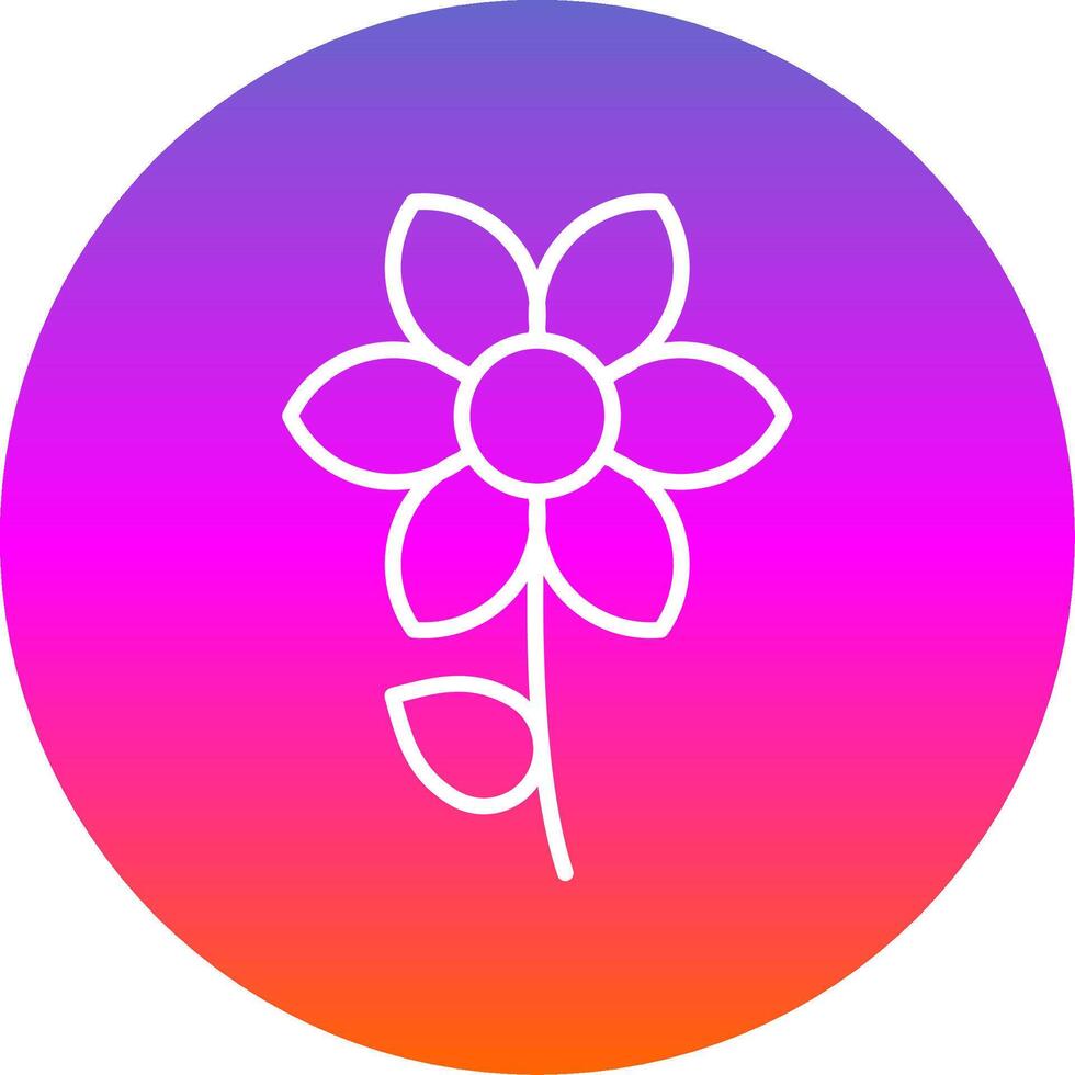 flor línea degradado circulo icono vector