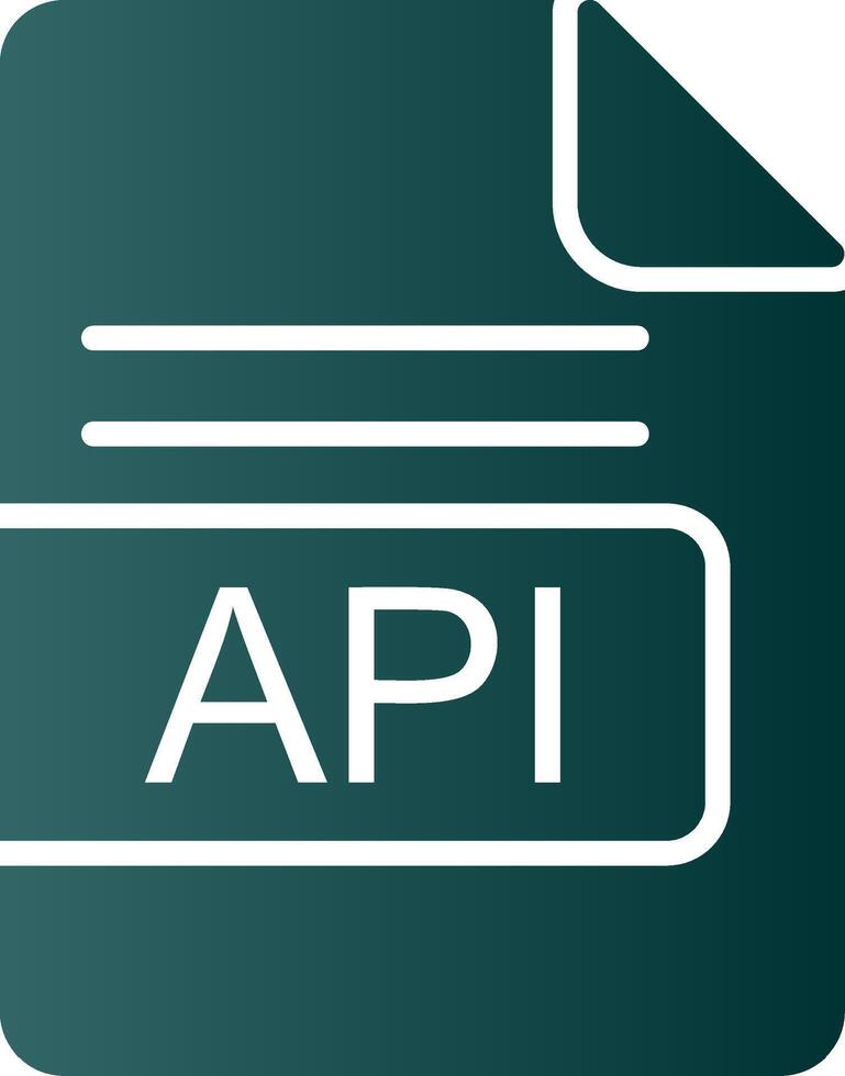 API File Format Glyph Gradient Icon vector