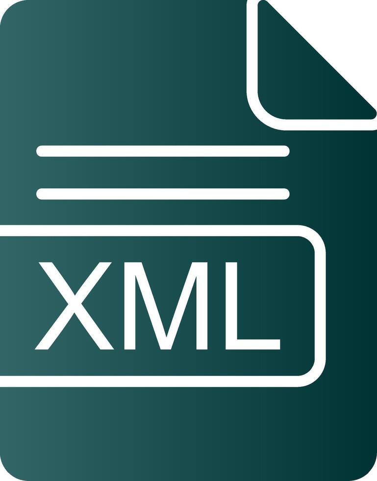XML File Format Glyph Gradient Icon vector