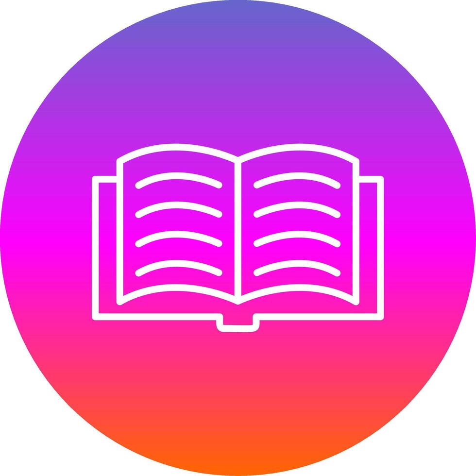 Open Book Line Gradient Circle Icon vector