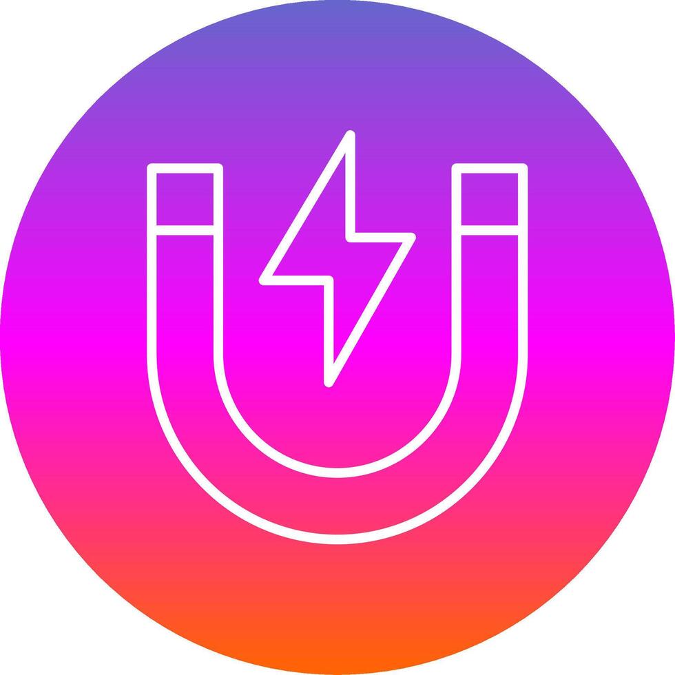 Magnet Line Gradient Circle Icon vector