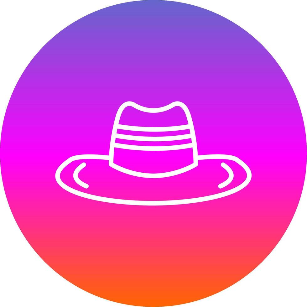 Cowboy Hat Line Gradient Circle Icon vector