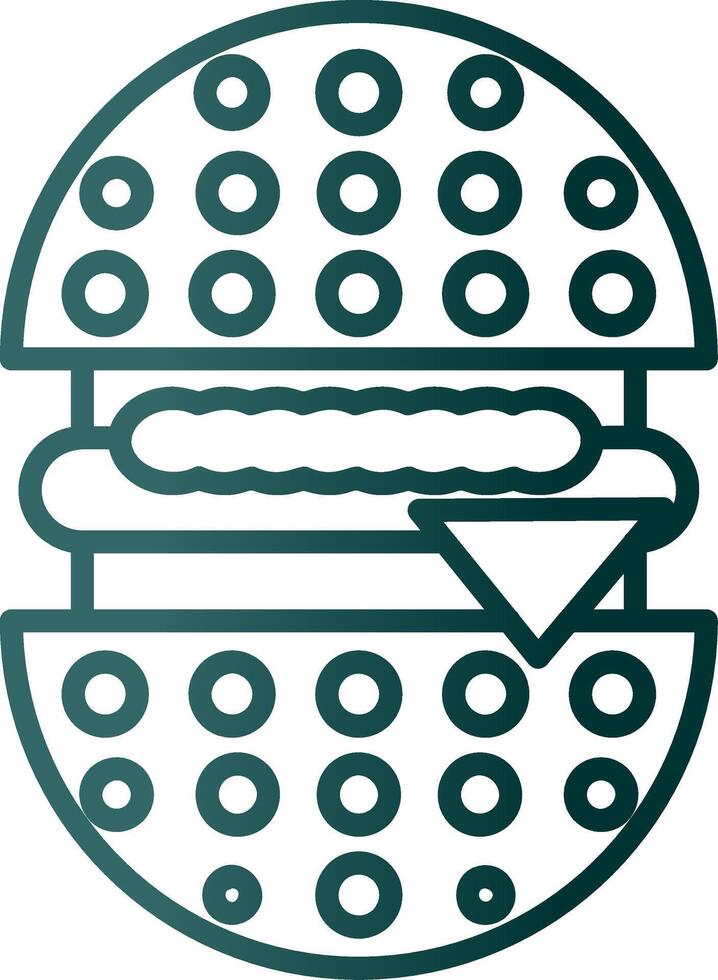 icono de gradiente de línea de hamburguesa vector