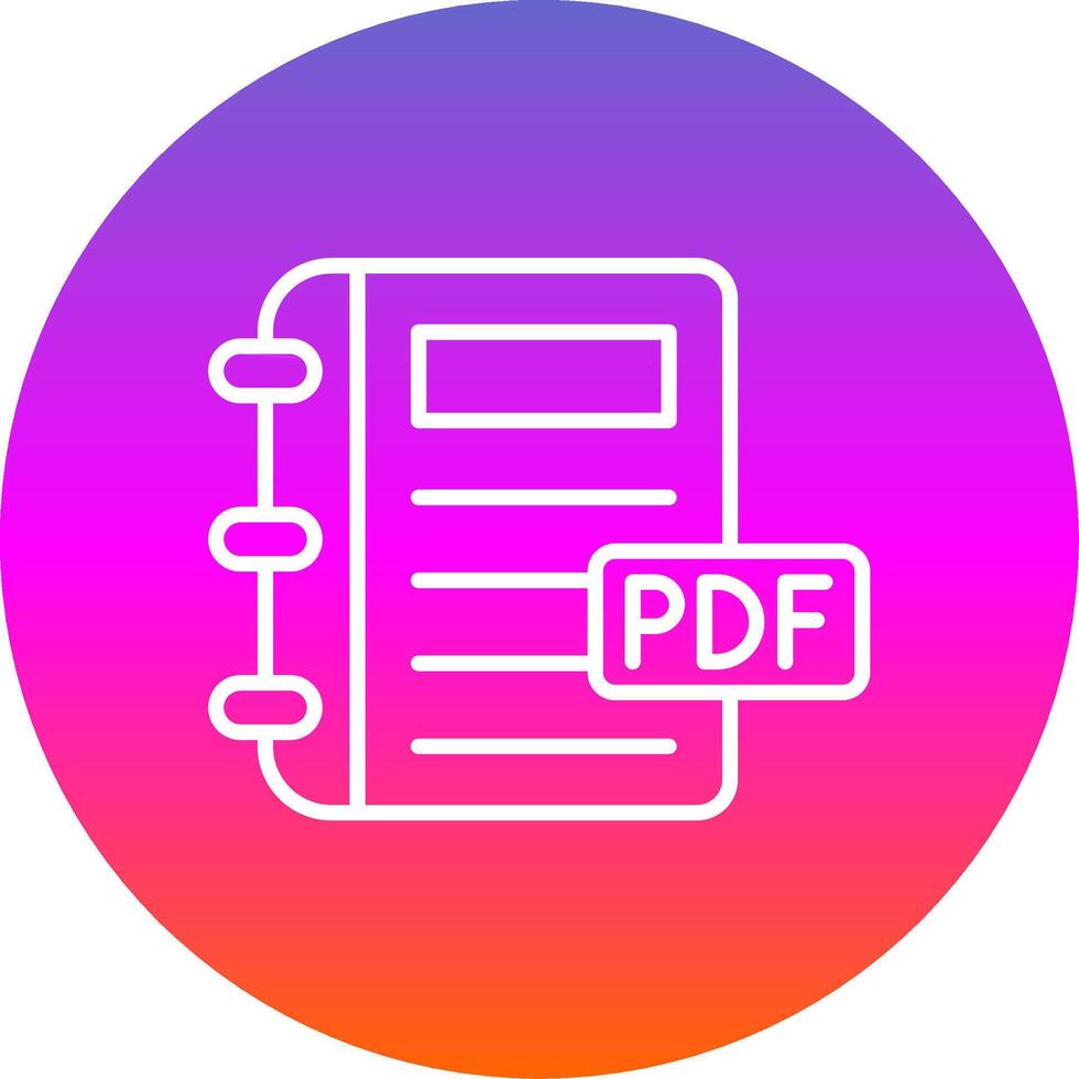 Pdf Line Gradient Circle Icon vector