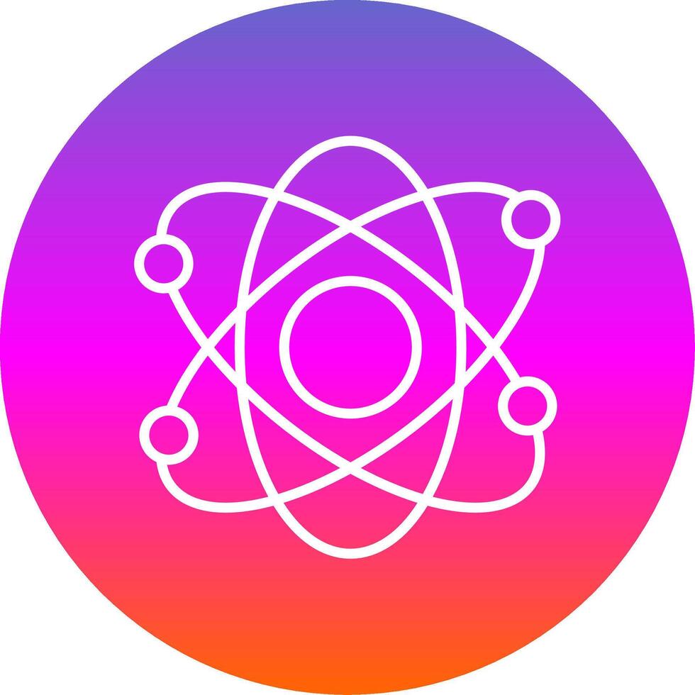 Atomic Line Gradient Circle Icon vector