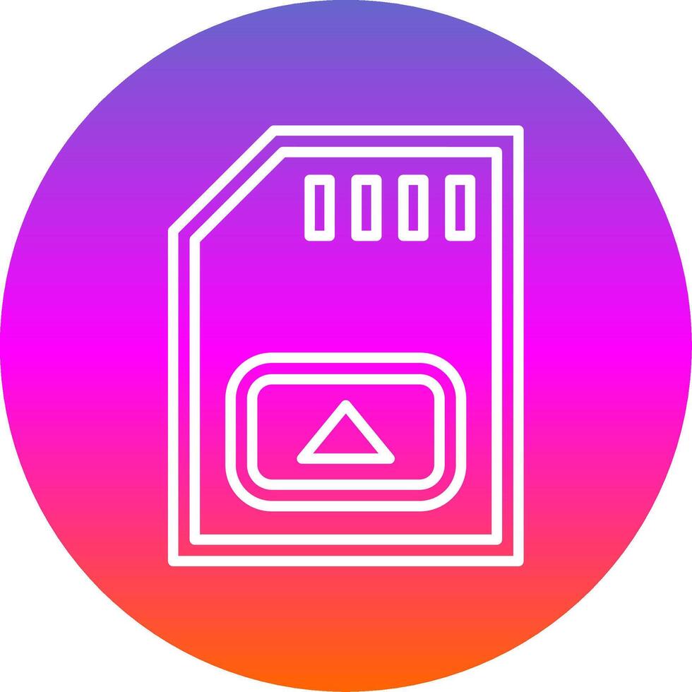 Memory Card Line Gradient Circle Icon vector
