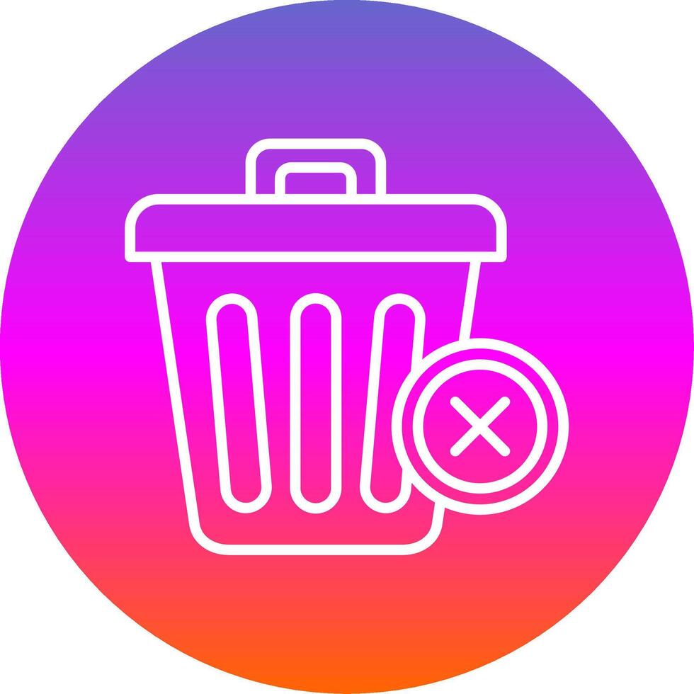 Delete Line Gradient Circle Icon vector