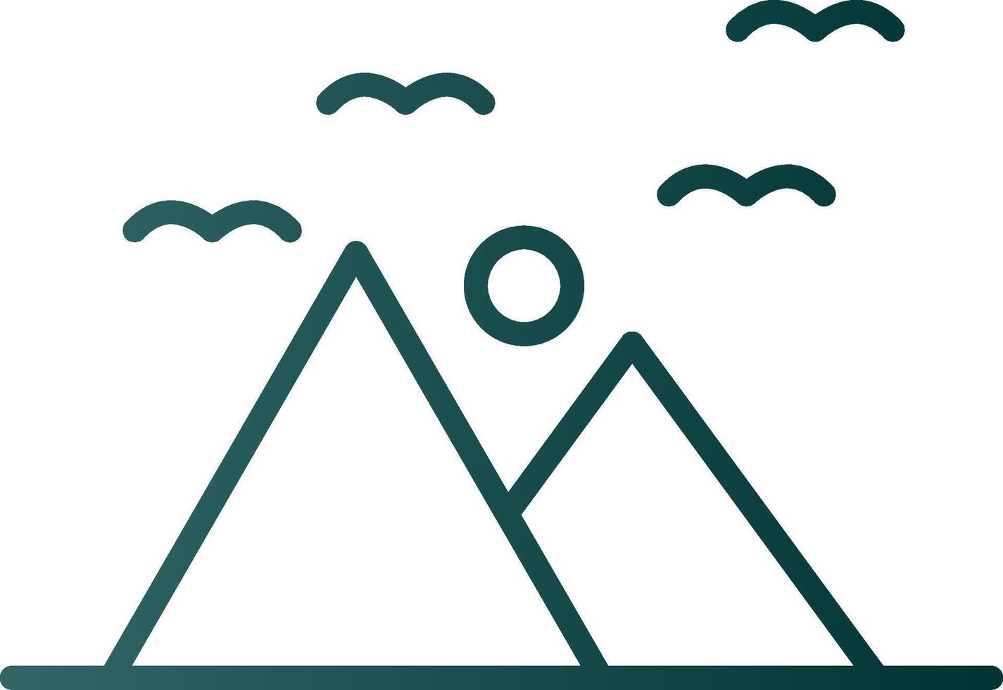 Mountains Line Gradient Icon vector