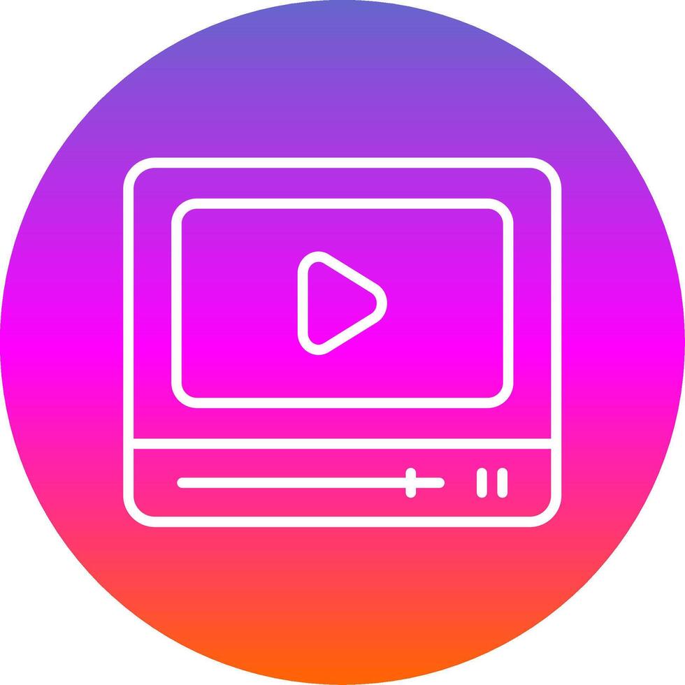 Player Line Gradient Circle Icon vector